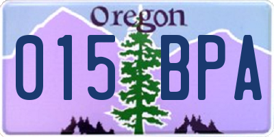 OR license plate 015BPA