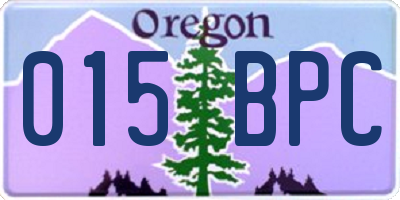 OR license plate 015BPC