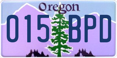 OR license plate 015BPD