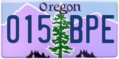 OR license plate 015BPE