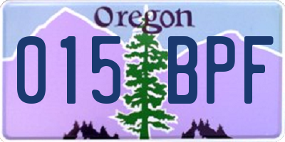 OR license plate 015BPF