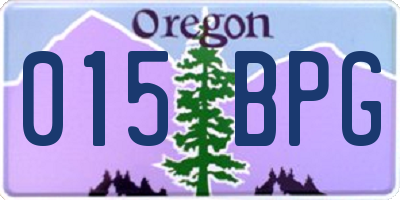OR license plate 015BPG