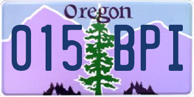 OR license plate 015BPI