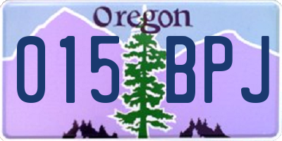 OR license plate 015BPJ