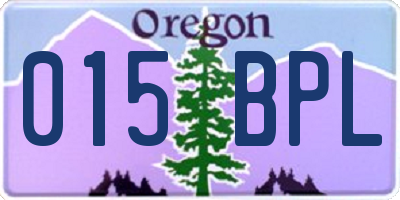 OR license plate 015BPL
