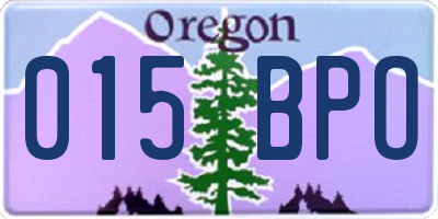 OR license plate 015BPO