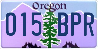 OR license plate 015BPR