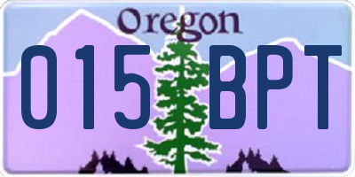 OR license plate 015BPT
