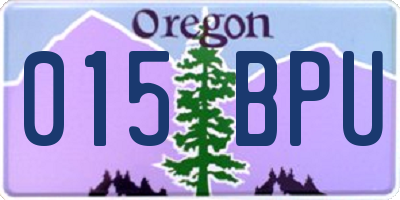 OR license plate 015BPU
