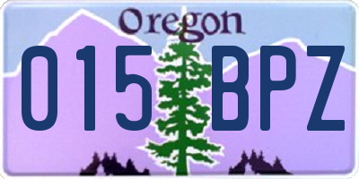 OR license plate 015BPZ
