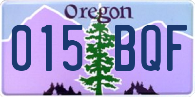 OR license plate 015BQF