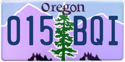 OR license plate 015BQI