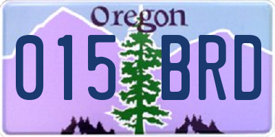 OR license plate 015BRD
