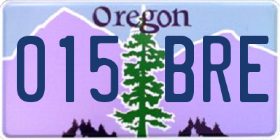 OR license plate 015BRE