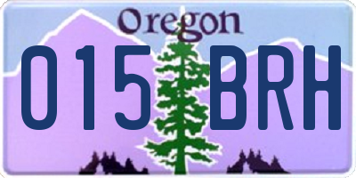 OR license plate 015BRH