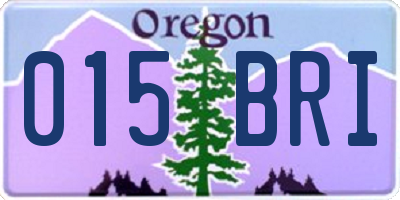 OR license plate 015BRI