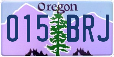 OR license plate 015BRJ