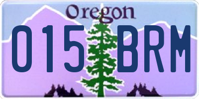 OR license plate 015BRM