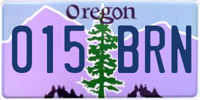 OR license plate 015BRN