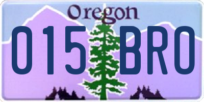OR license plate 015BRO