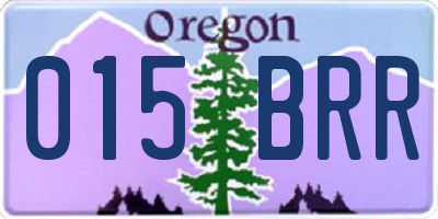 OR license plate 015BRR