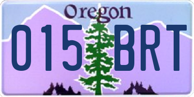 OR license plate 015BRT