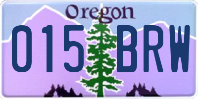 OR license plate 015BRW