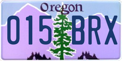 OR license plate 015BRX