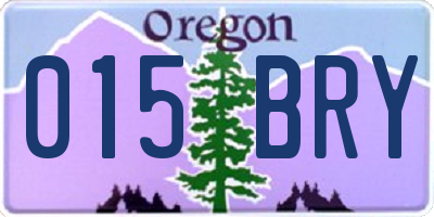 OR license plate 015BRY
