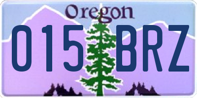 OR license plate 015BRZ