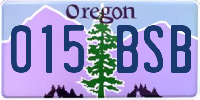 OR license plate 015BSB