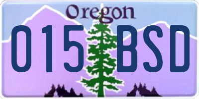 OR license plate 015BSD