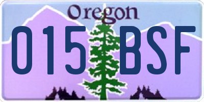 OR license plate 015BSF