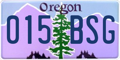 OR license plate 015BSG