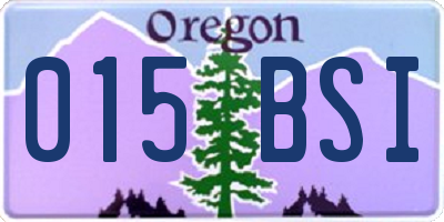 OR license plate 015BSI