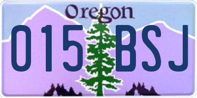 OR license plate 015BSJ