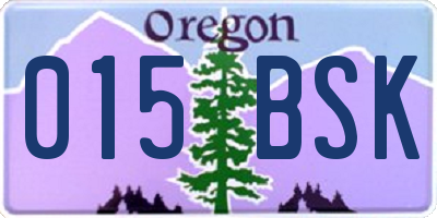 OR license plate 015BSK