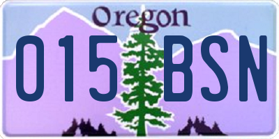 OR license plate 015BSN