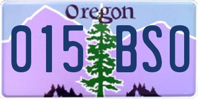 OR license plate 015BSO