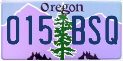 OR license plate 015BSQ