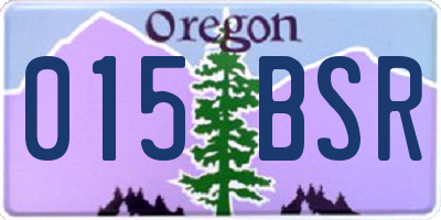 OR license plate 015BSR