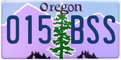 OR license plate 015BSS