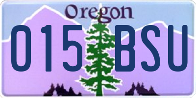 OR license plate 015BSU
