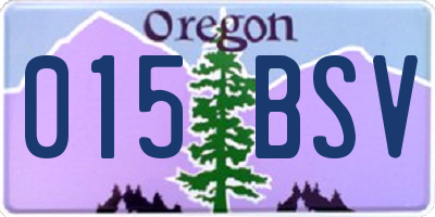 OR license plate 015BSV