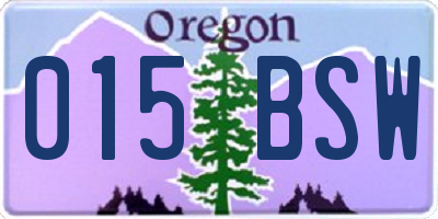 OR license plate 015BSW