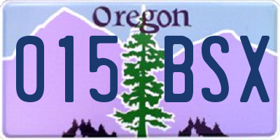 OR license plate 015BSX