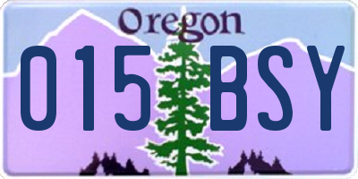 OR license plate 015BSY