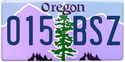 OR license plate 015BSZ