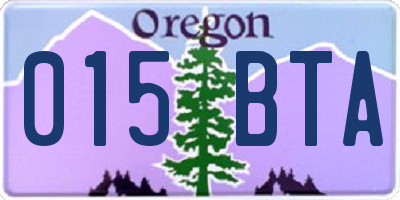 OR license plate 015BTA