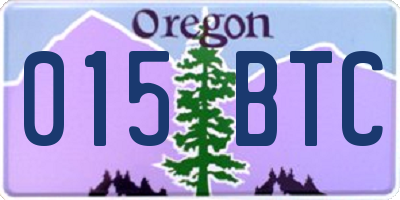 OR license plate 015BTC